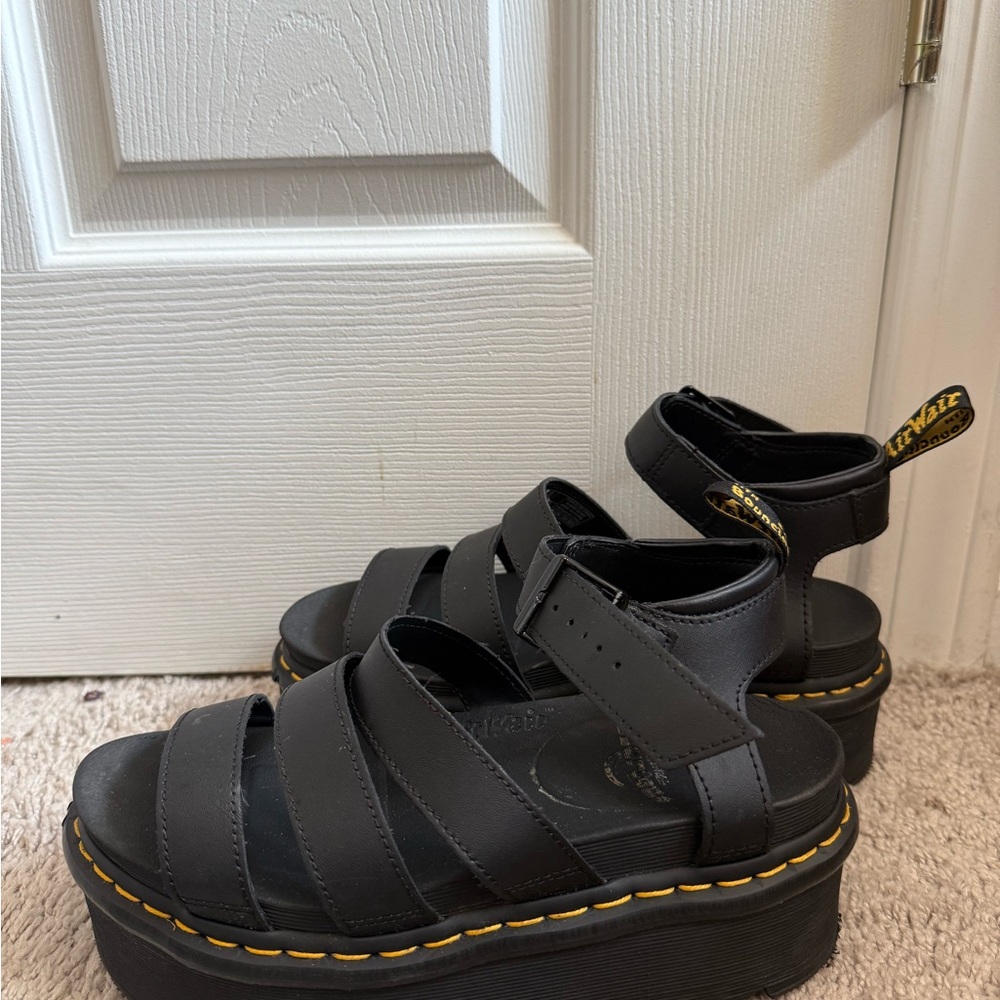 Dr. Martens Black Strappy Platform Sandals
